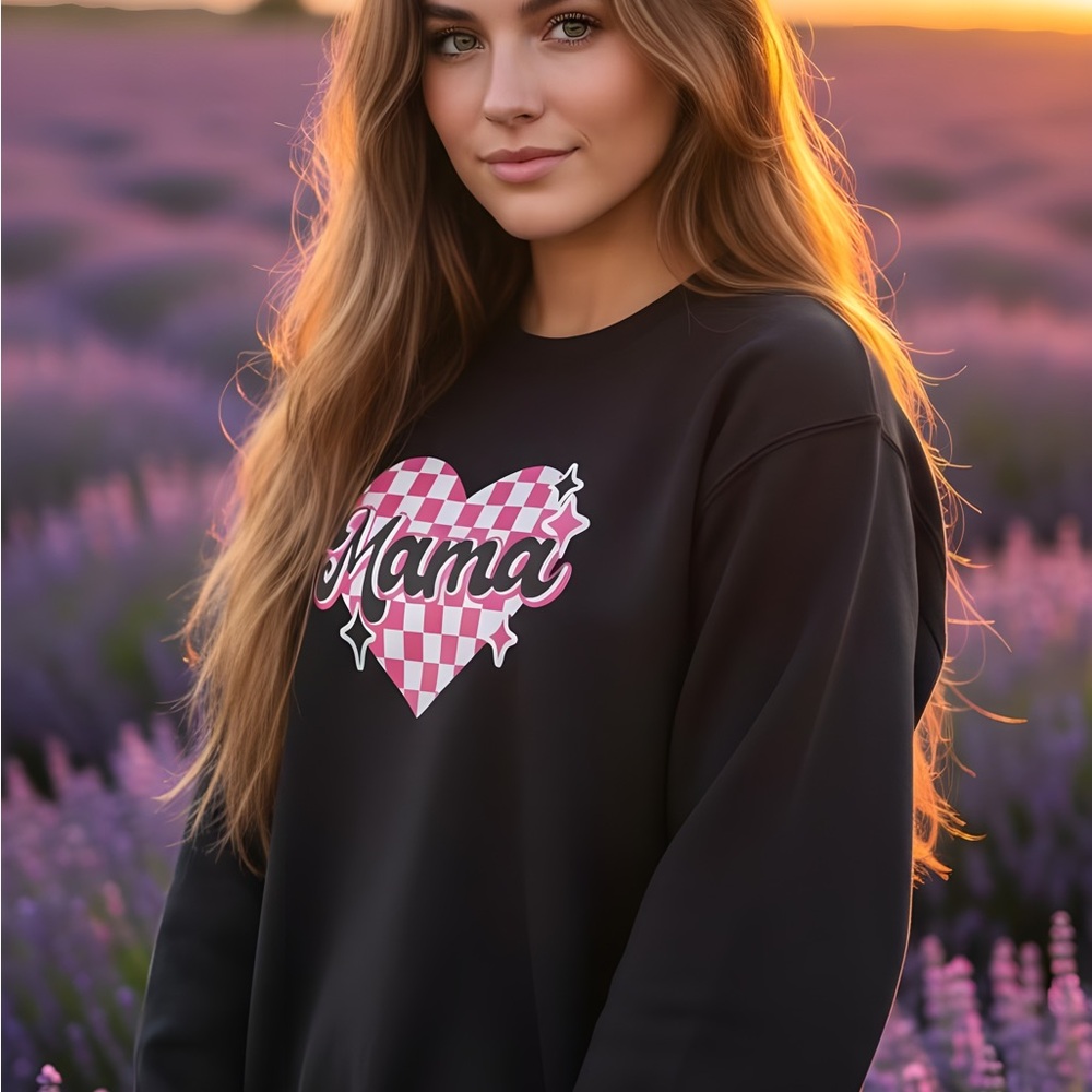 Makers Market Black and Pink 'Mama' Graphic Sweatshirt